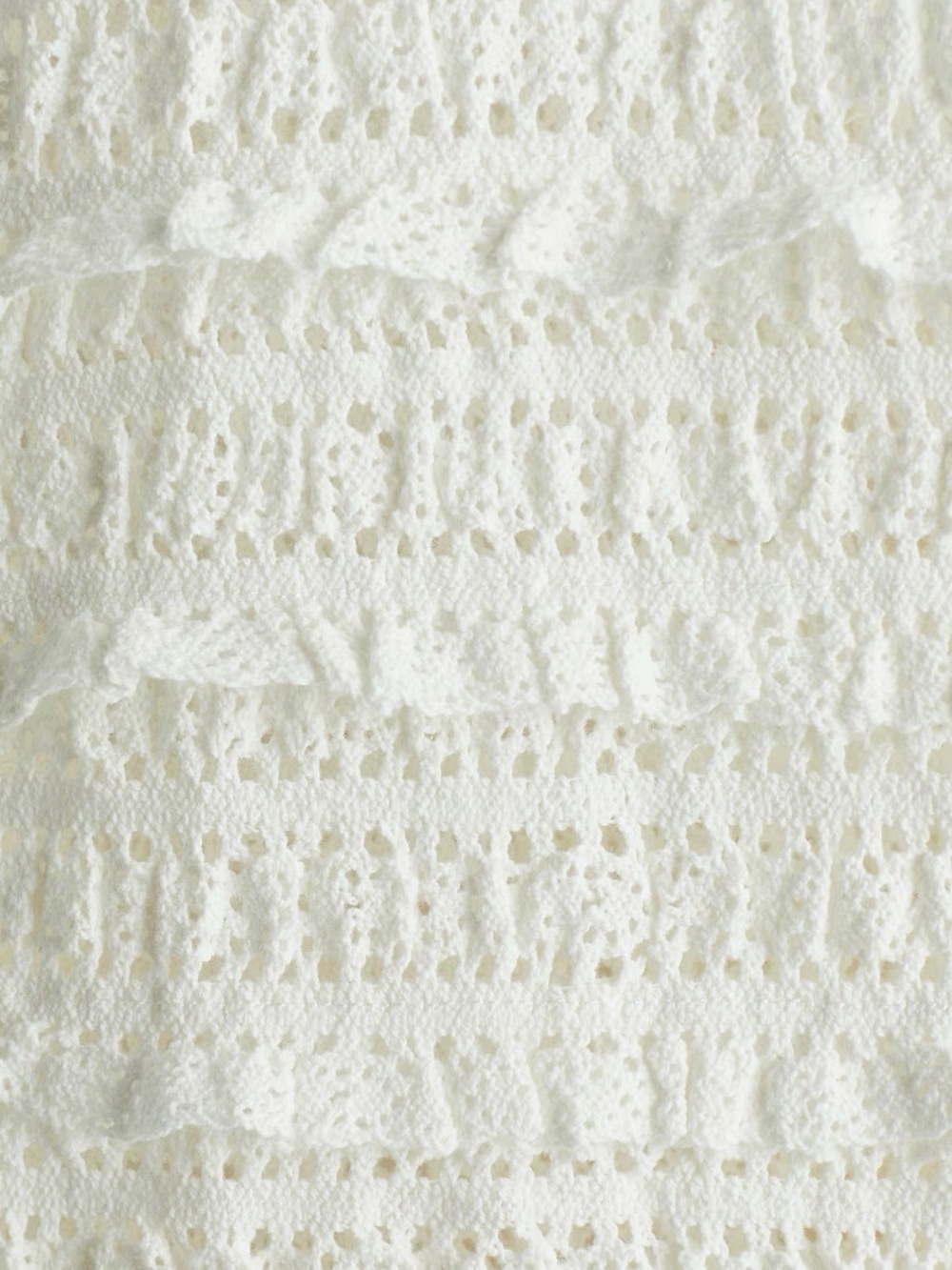 H&M White Textured Ruffle Mini Dress - Picture 3 of 3